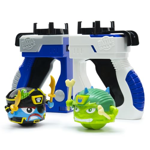 Battle Ballz: Battle Pack - Velociroar & Captain Cutlass - 2 Warriors & Joysticks, Head-to-Head, Weapon Wielding Toy, Rolling Ball Figures, Kids 5+