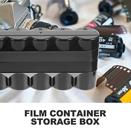 EXCEART 120 Film Storage Box Black Plastic Container with Lid Compact Film Canisters Organizer for Photo Rolls - Image 2