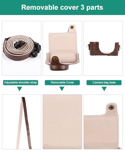 Funda de cámara para Sony ZV-1F cuero PU color café miniatura 3