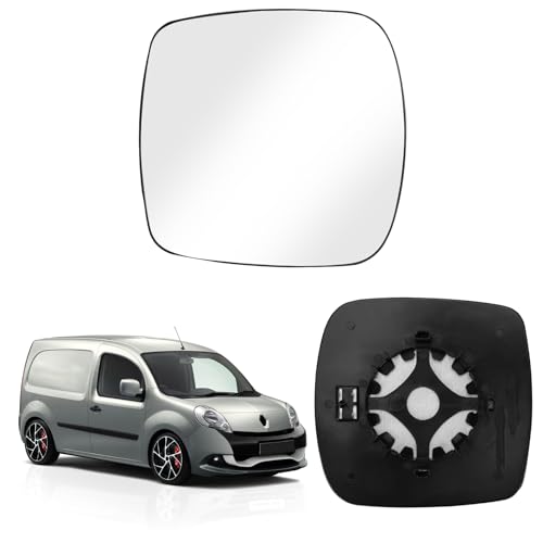 Verre de Rétroviseur Remplacement pour Renault Kangoo II 2007-2012, Rétroviseur Extérieur Chauffant Verre de Rétroviseur Sphérique Gauche ou Droit (Droit)