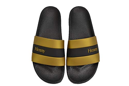 Henny Stripe Slides Black Gold Slip On Men's Sandals (5)