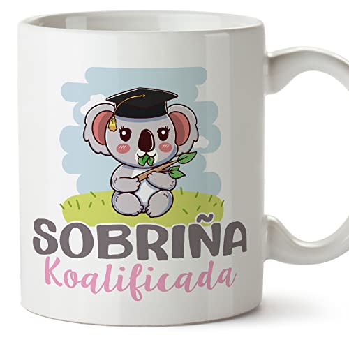 MUGFFINS Tazas para SOBRINA - En Gallego - Koalificado/Koalificada - 11 oz / 330 ml - Regalo original y divertido