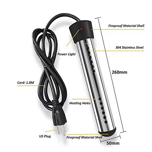 image for BOYZHE 1500W Immersion Heater, Portable Electric Submersible Instant H
