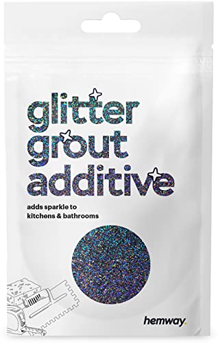 Hemway Glitter Grout Additive Sample Sized Packet Great For Usage In Mosaic Tiles, Bathrooms, Wet Rooms, Kitchens And Cement Based Grouts - 10G / 0.35Oz - Gun Metal Grey Holographic #TOP13