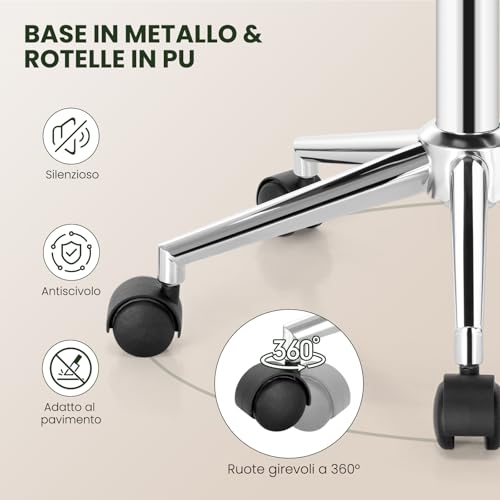 Sedia da Scrivania Moderna, Sgabello Regolabile Senza Braccioli, per Camera da Letto Studio Soggiorno, Rosa - Sedia gaming - Immagine 6