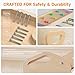 ZippyZebra Pikler Triangle Climbing Set with Cushion, 7 in 1 Foldable Wooden Climbing Toys for Toddlers 1-3, Montessori Indoor Playground Toddler Jungle Gym with Ramp & Arch, Rainbow