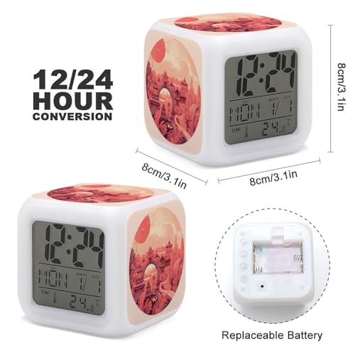 Reloj despertador digital chino de 7 colores para el dormitorio y la oficina 3