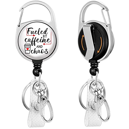 Gctriki Nurse Badge Reel, Funny Badge Holder Retractable Clip, Coffee