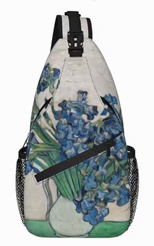 Van Gogh Shoulder Sling Bag Polyester (Blue)