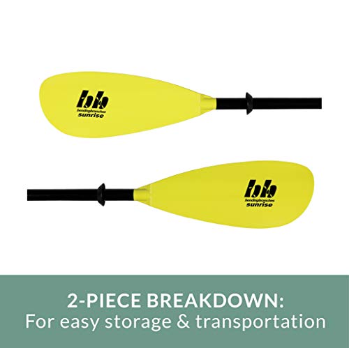 Bending Branches Sunrise Glass 2-Piece Snap-Button Kayak Paddle For Recreational Day Trips, 230 Cm, Yellow #TOP2
