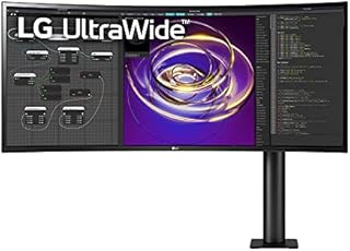 LG 34WP88C-B 34-inch Curved 21:9 UltraWide QHD (3440x1440) IPS Display with Ergo Stand (Extend/Retract/Swivel/Height/Tilt), USB Type C (90W Power delivery), DCI-P3 95% Color Gamut with HDR 10