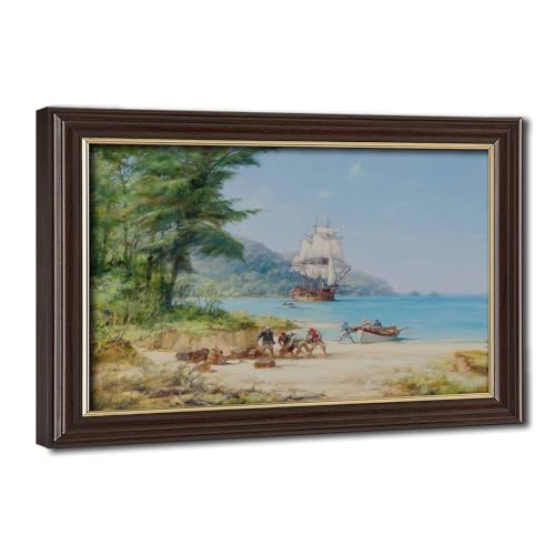 Toile Henry Morgans Ship Off Gorgona Mont Poster Marine pour Salon et Bureau