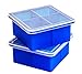 Kelsey Adele King Cube Ice Tray with Lid - Premium Silicone Mold for 2" Large Cubes, Best For Whiskey Bourbon Scotch Lovers; Good For Baby Food Freezer Storage, Freezing Instant Pot Broth - 1/2 Cup, Perfect Square, Stackable, No Spill, Set of 2 Trays
