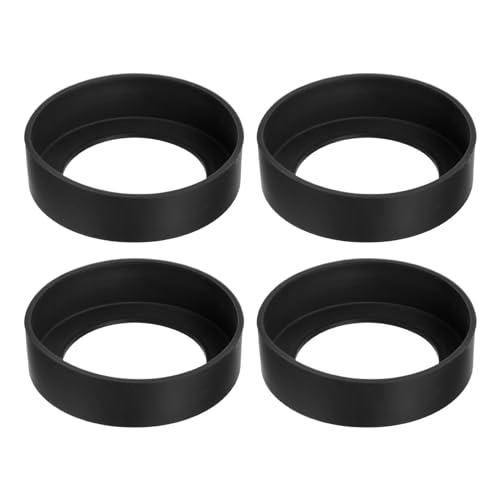 sourcing map 4Pcs Housse de Protection pour Bouteille d'Eau, Manchon en Silicone Antidérapant pour le Fond de Bouteilles, Gobelets et Tasses, Noir (70mm)