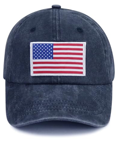 Image of American Flag Hat for Men Women, Funny Adjustable Cotton Baseball Cap