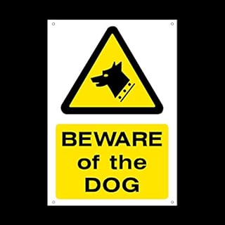Beware of the dog Plastic Sign with 4 Pre-Drilled Holes - Fouling/Dog Area/Clean it up/Security Guard Dogs (MISC60)