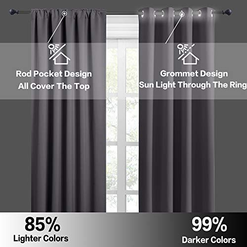 Ryb Home Living Room Blackout Curtains Gray (42 Width By 72 Length, Grey, 2 Pieces) Window Covering Rod Pocket Top Slot Curtain Panels Privacy Protect Light Uv Block For Kids Room Nursery #TOP4