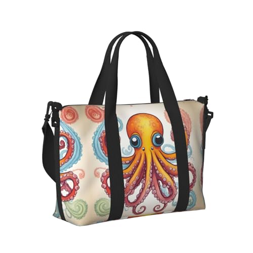Travel Duffle Bag Weekender Bag Carry On Tote Bag Sport Gym Bag for Women Men Color octopus Print3