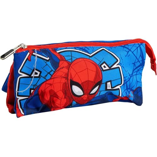 Astuccio Portapenne A 3 Scomparti Spiderman – Astuccio Scolastico Triplo Con Design A Spidey, Chiusure A Cerniera Resistenti E Grande Capacità Per Mat