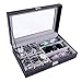 Produktbild Watch Box Eyeglass Sunglass Organizer for Men/Women, 6 Slot for Watch Display & 3 Compartment for Eyeglass Collection, Display Drawer Lockable Case Organizer Black
