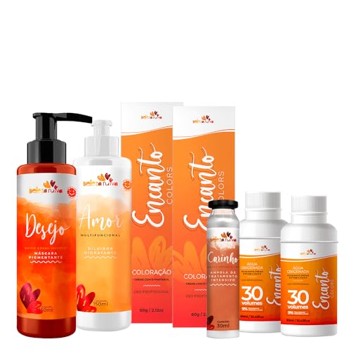 Kit Beleza Ruiva Encanto Colors Ruivo Intenso - Base 7 Oxigenada 30vol 9%
