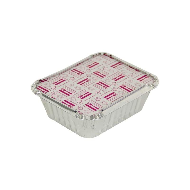 BALSAT Envase de Aluminio Rectangular – 500 Uds con Tapas Incluidas, Perfecto para Catering, Comidas Rápidas y Restaurantes, Resistente y Práctico