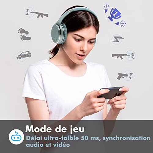 Srhythm NC25 Casque Bluetooth à Réduction de Bruit 5.0, Casque Couvrant Léger et sans Fil avec Mode de Jeu à Latence… - Les Beatles, Paul McCartney, John Lennon, RIngo Starr, George Harrison Srhythm NC25 Casque Bluetooth à Réduction de Bruit 5.0, Casque Couvrant Léger et sans Fil avec Mode de Jeu à Latence… – Image 7