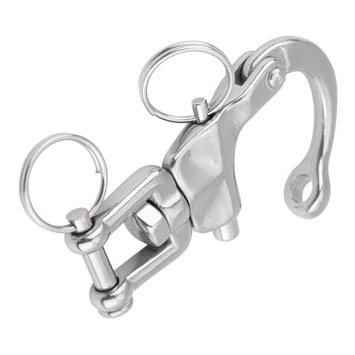 Joyzan Swivel Snap Shackle, Stainless Steel Anchor Rigging Quick Release Swing Hooks Heavy Duty Shackles Boat Jaw Swivel Eye Bail for Marine Sailboat Spinnaker Halyard Sailing Yacht Hardware Parts