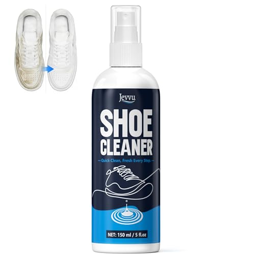 Jevvu Shoe Cleaner, Sneaker Cleaner for White Shoes, Leather, Rubber, Mesh & Knit – Easy-to-Use...