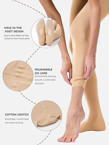 Dance Tights Adult Women, Convertible Tights for Women, Transition Ballet Tights, Soft High Twist Yarn Tights2