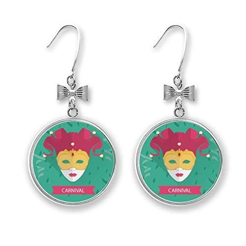 Boucles d'oreilles nœud et masque de Venise pour oreilles percées