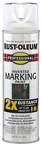 Image of Rust-Oleum 266594 Professional 2X Distance Inverted Marking Spray Paint, 15 oz, Clear