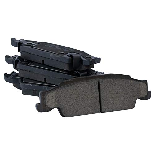 Image of TRQ Rear Brake Pad & Rotor Kit, with Chemical Kit Parking Brake Shoe Set Ceramic Compatible with 2005-2008 Cadillac STS