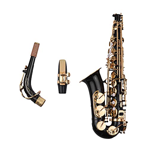 summina Saxophon Eb Alto Sax Brass lackiert Gold 82Z Key mit gepolsterter Handschuhe Reinigungstuch Bürste Saxophonriemen Schilf