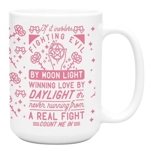 LookHUMAN Sailor Coffee Mug - Funny Coffee Mugs Adult Humor, Double-Sided Print Ceramic Coffee Cups as Magical Girl Anime Coffee Mug, Novelty Coffee Mugs for Women & Men, Unique Coffee Cup, 15oz