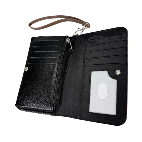 Image of Women's Bifold Wallet Wuthering Heights Book Wristlet, Brown 7 Inch