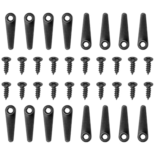 Image of HARFINGTON 100Pcs Picture Frame Backing Hardware Clips with 100Pcs Screws Photo Frame Turn Button Fasteners Backing Clips for Craft Hanging Pictures Drawing, Black