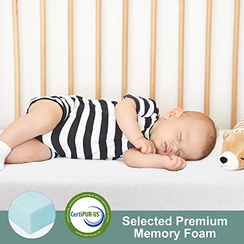 Crib Mattress Topper, Ferlizer 2.25 Inch Memory Foam Crib Mattress Topper With 100% Waterproof Bamboo Cover For Crib And Toddler Bed #TOP2