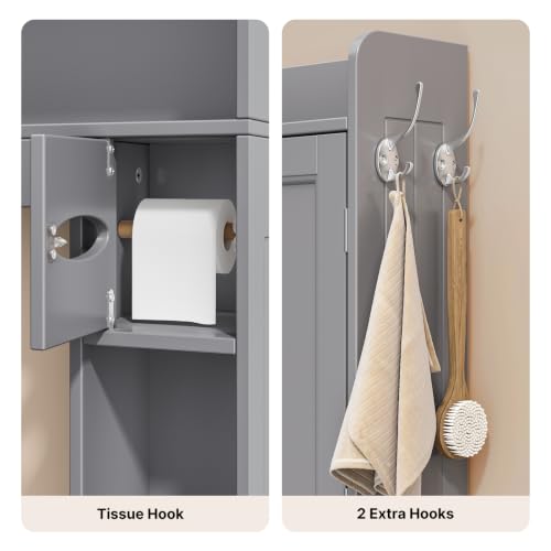 Image of Ahomly Over The Toilet Storage Cabinet, 32.3 inch W, Espresso