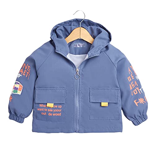 Image of Hopscotch Boy's Polyester Full-Sleeve Text Print Standard Length Jacket