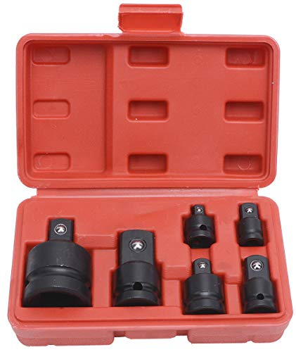 Réducteurs de Impact Adaptateur et Adaptateurs de Douilles 6 Pièces Tournevis Sans Fil Adaptateur Douille Clé à Douille 1/4" à 3/8", 3/8" à 1/4", 3/8" à 1/2", 1/2" à 3/8 ", 1/2" à 3/4", 3/4" à 1/2" Cover