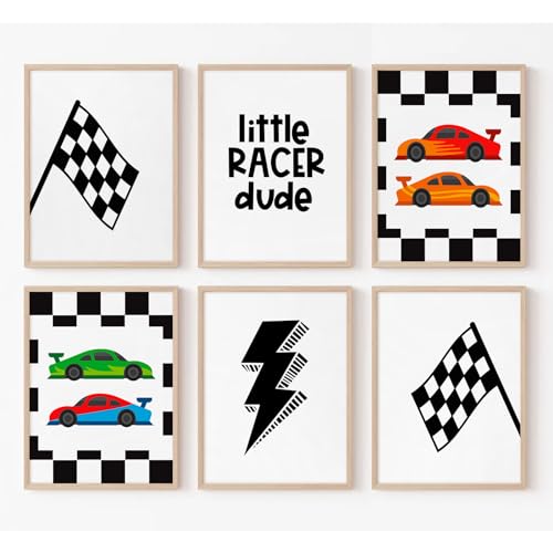 Tanmart Race Car Wall Art Pictures Boys Room Wall...