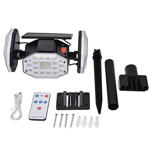 YWBL-WH Lámpara de pared de 164 LED, lámpara de pared solar, 164 LED IP65 2000 lm, lámpara decorativa de alto brillo, con múltiples modos, equipada, luces de pared