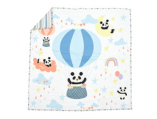 Image of Baby Jalebi Personalized Reversible Soft Organic Cotton Baby Blanket (Bubba Bear, Initials inchS inch)