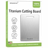Titanium Cutting Board, 100% Pure Titanium Cutting Boards for Kitchen, Non-Porous Metal Chopping Boards, Dishwasher Safe, Odor Resistant for Meat, Vegetables, Fruit & Raw Food Prep(14L*10W)