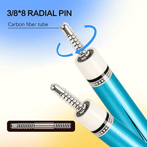 Foto von KONLLEN KL-05 Low Version Carbon Fiber Pool Queue Leder Wrap Professional (Carbon Technology Low Deflection Billard Queues, 12,5 mm, 147 cm)