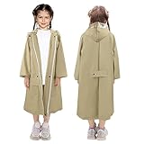 LAMA Kid's Raincoat with Hood & Long Sleeve, Toddler Rain Jacket, Lightweight Children Rainwear, Waterproof, Windproof, Durable, Reusable Baby Girl Rain Coat for Rain Day