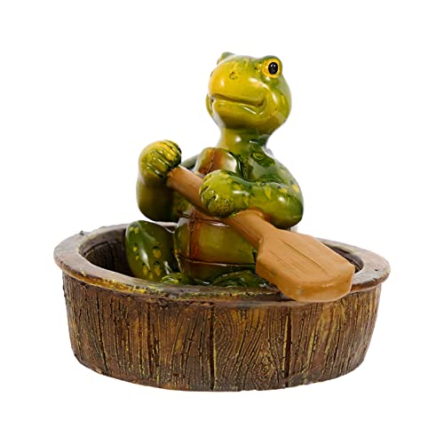 Healifty Home Accessories Decor Car Dashboard Ornament Poly Resin Turtle Floating Frog On Leaf Frog Figurine Statue Garden Pond Decor Floatie Design, Small, Turtle Statue Outdoor Fairy Figurine #TOP30