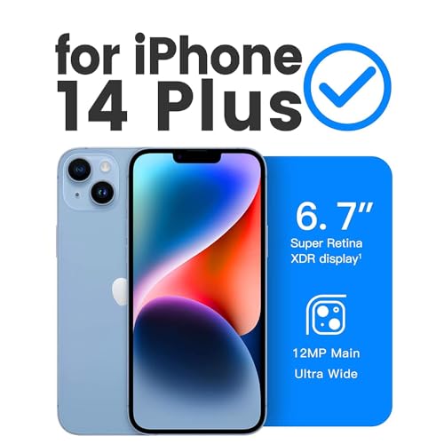 Image of iPhone 14 Plus Magsafe Hard Back Case | Matte Design & 360 Protection | Military-Grade Apple iPhone 14 Plus Cover | Strong Magnet Back - Blue