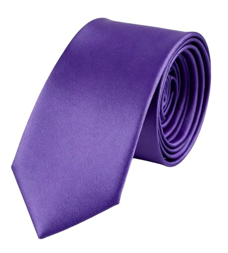 XEF Men's Ties Solid Color Formal Classic Long Neckties for Men Dark Purple
